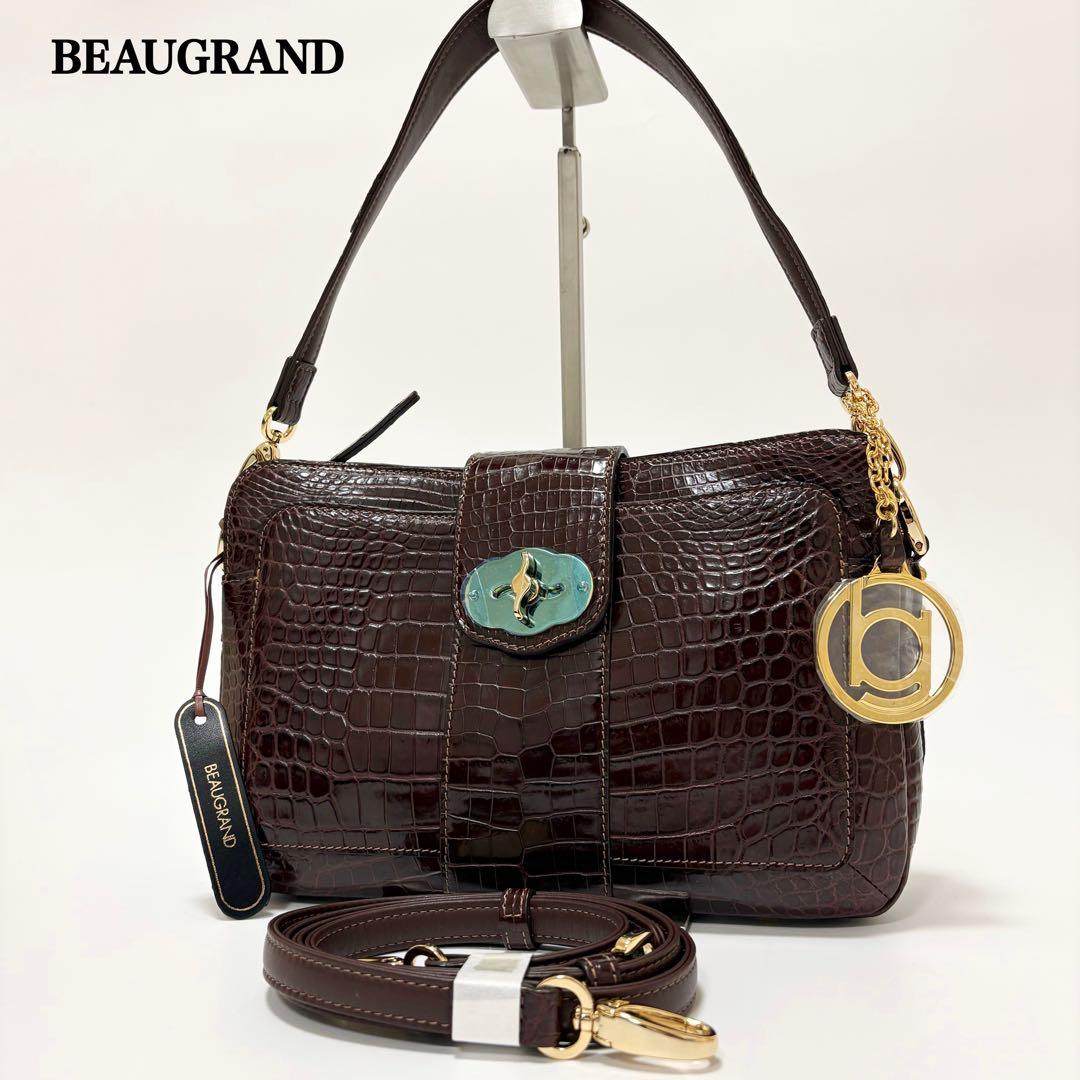 美品　JRA ボーグラン　2way ショルダーバッグ　ハンドバッグ　クロコダイル