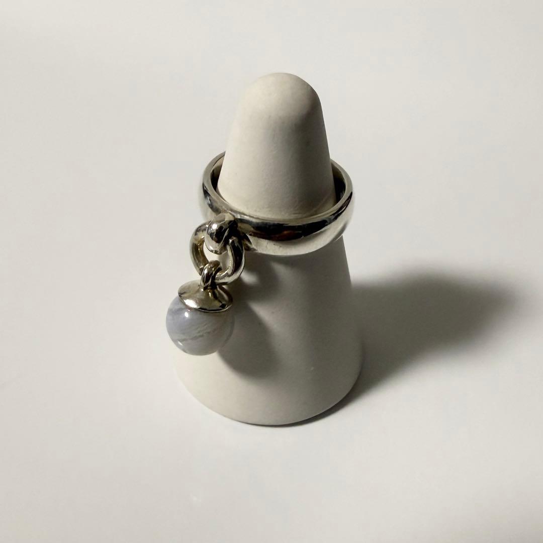 ティファニー ドアノック　ボールダングルリング ローズクォーツ10号SV925