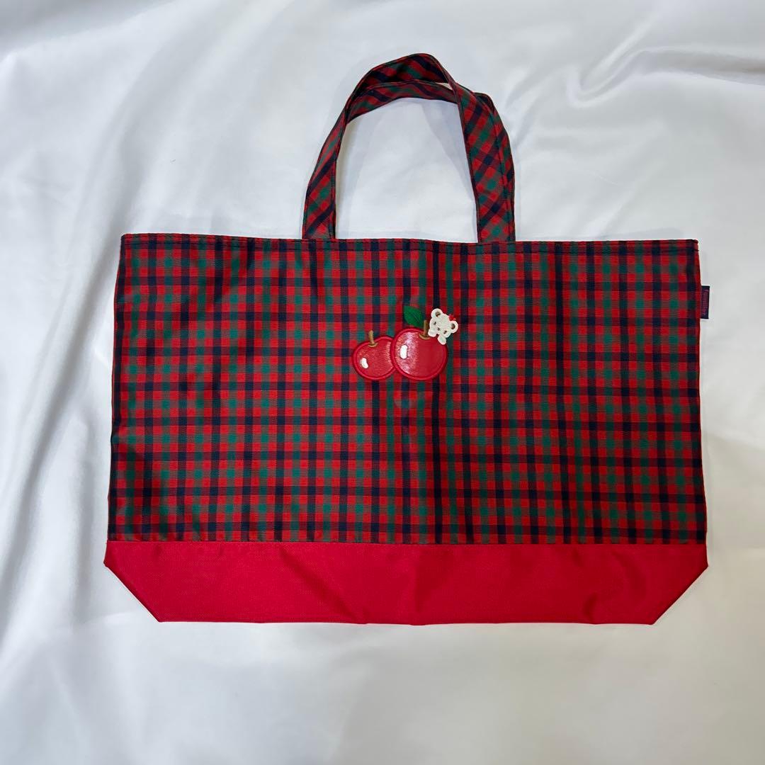 ファミリア familiar トートバッグ レッスンバッグ かばん 赤