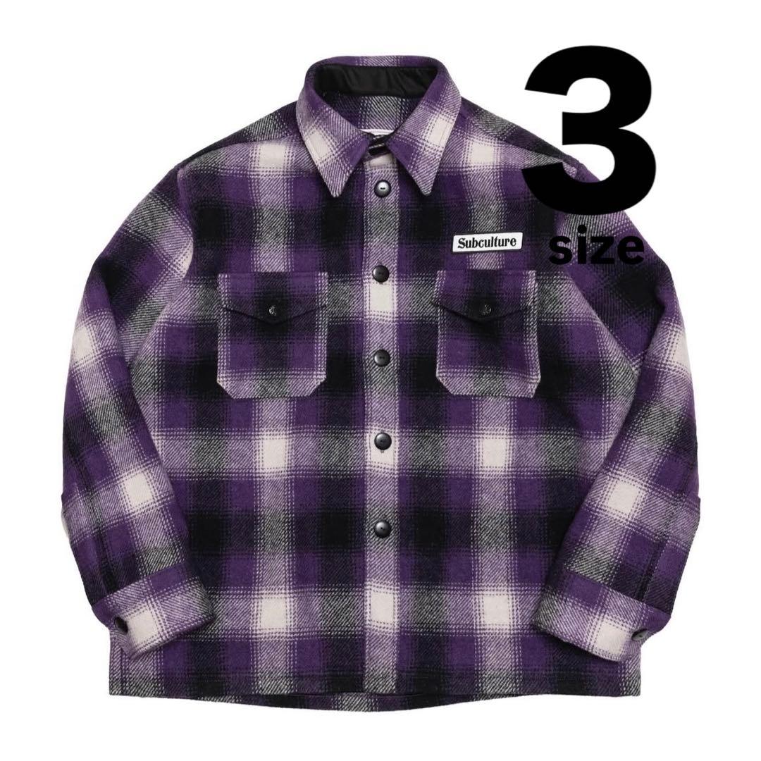 SUBCULTURE OMBRA CHECKJACKET PURPLE 3サイズ