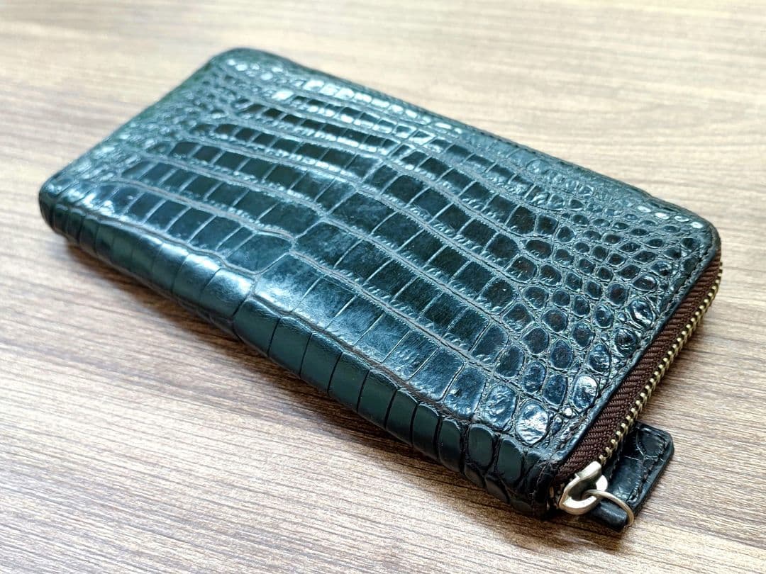 腹センター 1枚皮 クロコダイル 長財布