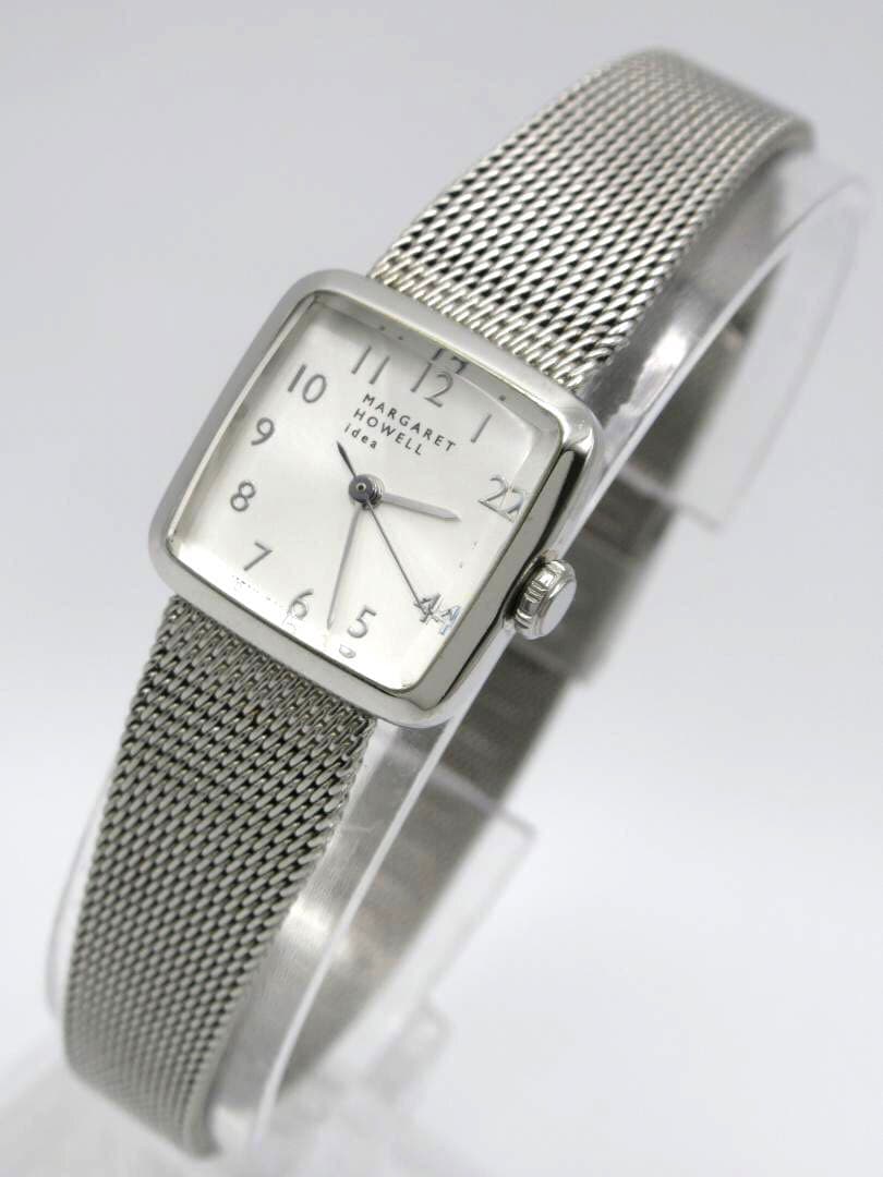 マーガレットハウエル レディース 腕時計 スクエアフェイス シルバー SSベルト