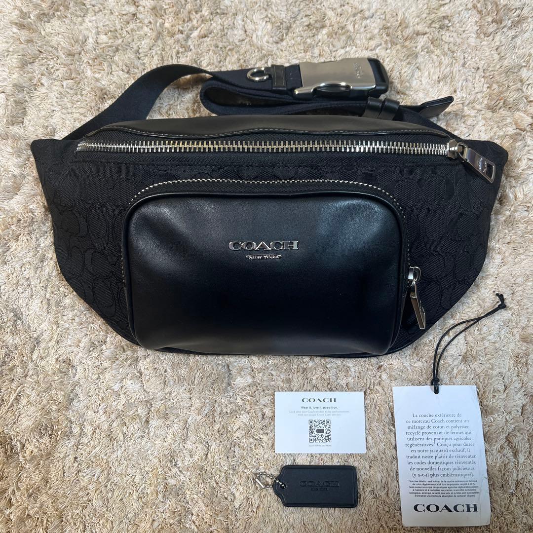 新作　COACH　レーサー ベルトバッグ・シグネチャー ジャカード　ボディバッグ 公式】コーチアウトレット | レーサー ベルト バッグ・シグネチャー