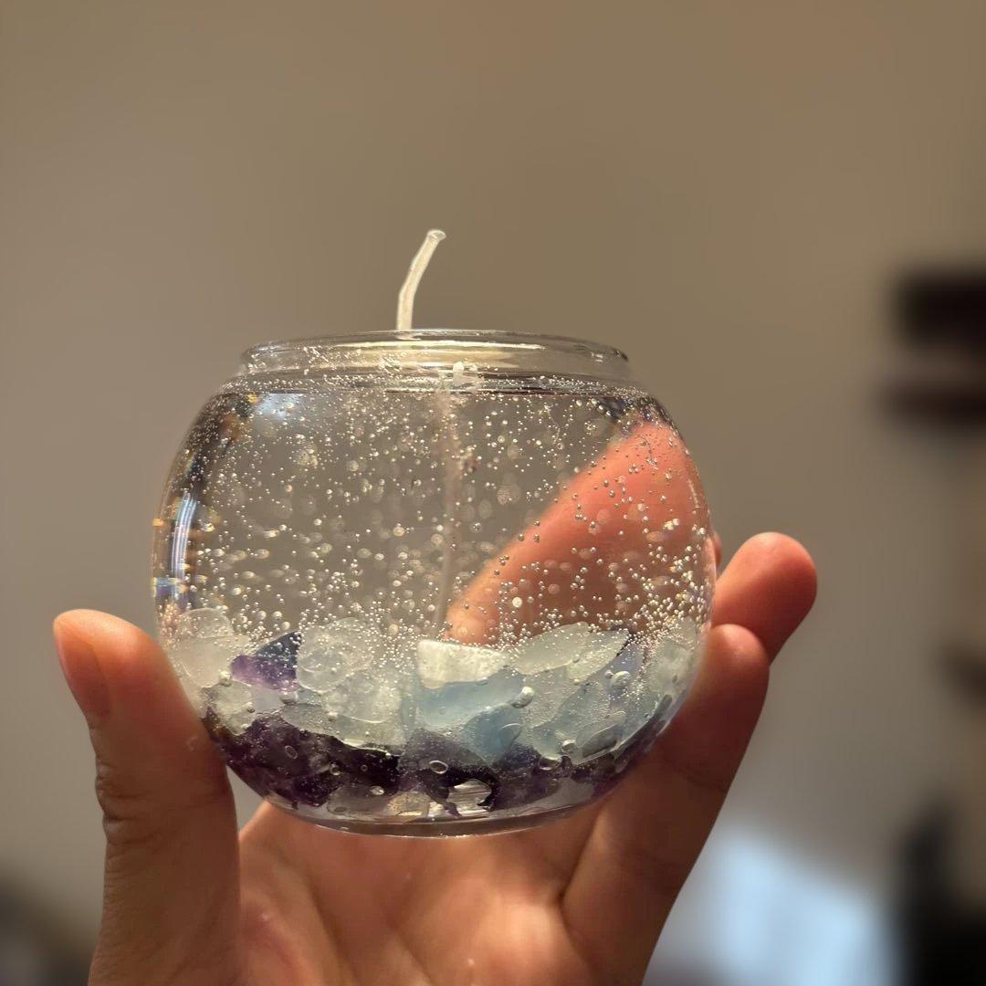 浄化！アメジストとアクアマリンだけのジェルキャンドル！綺麗！