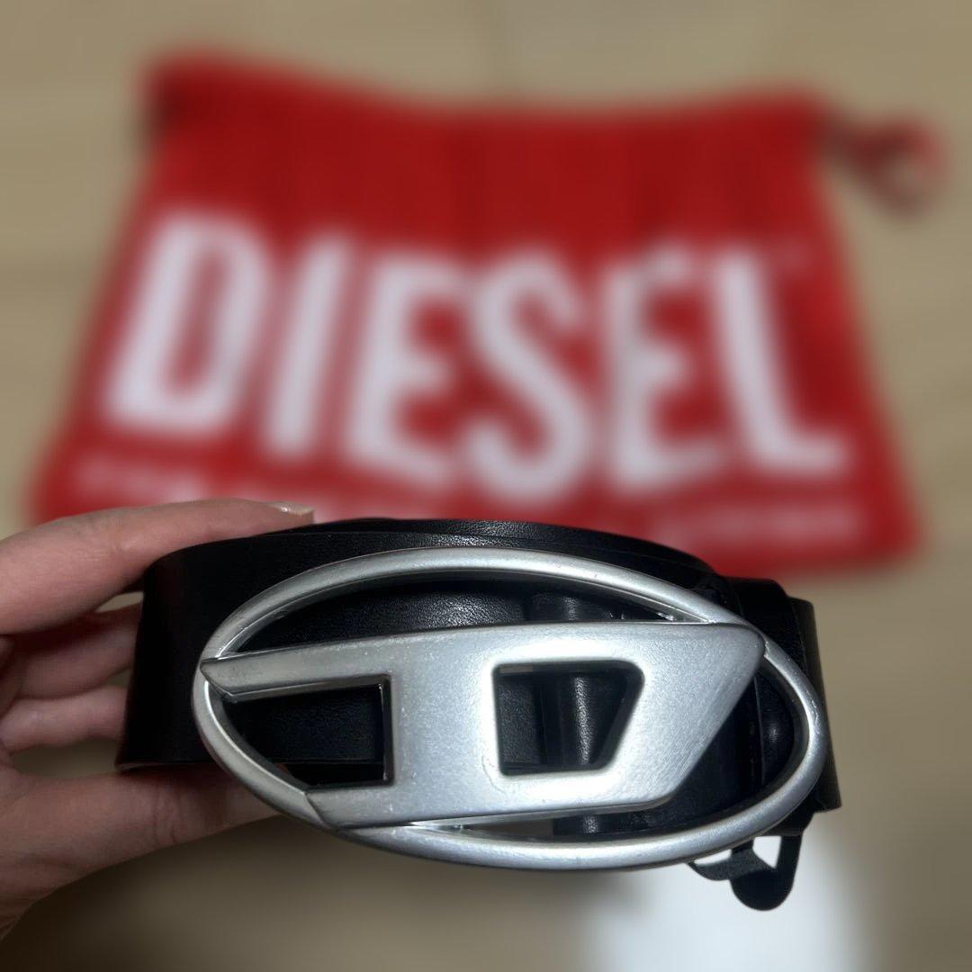 限定割。DIESEL 黒 ベルト サイズ95cm 訳あり