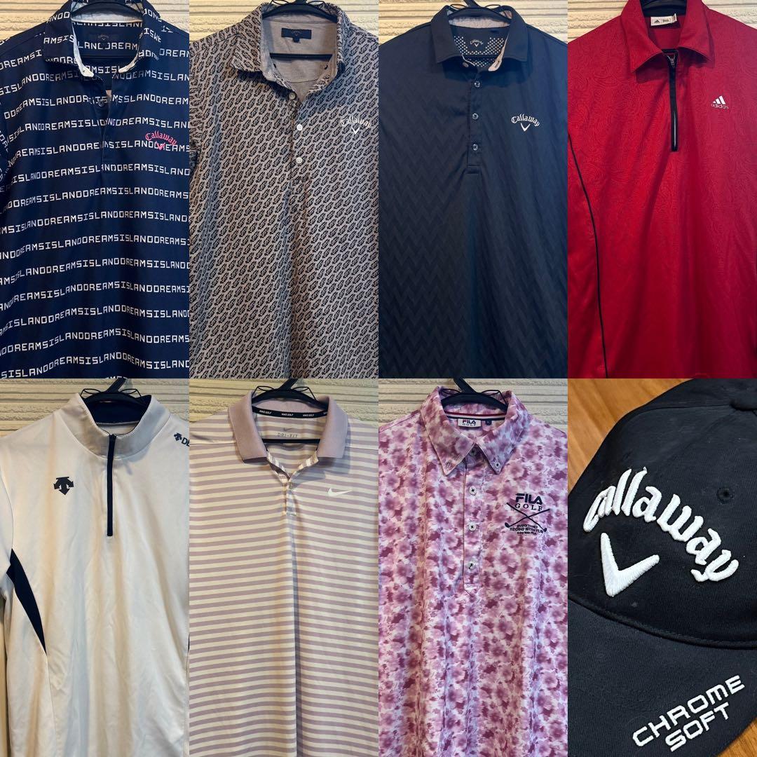 ゴルフウェア メンズ まとめ売り7枚 半袖 ポロシャツ キャロウェイアディダス等