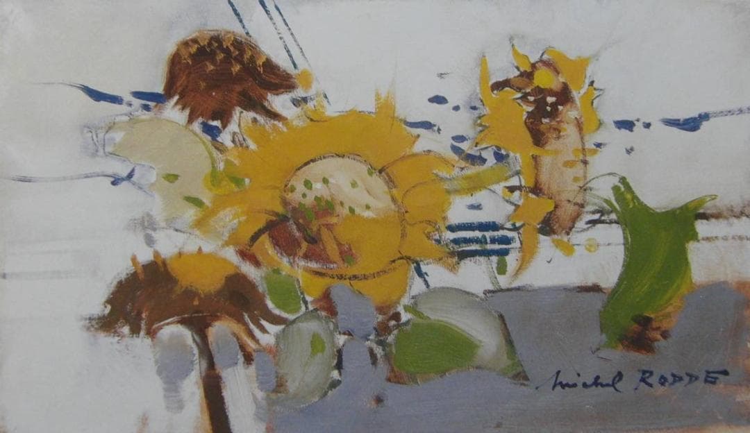 ミシェル・ロッド、「ひまわり」、希少画集・額装画