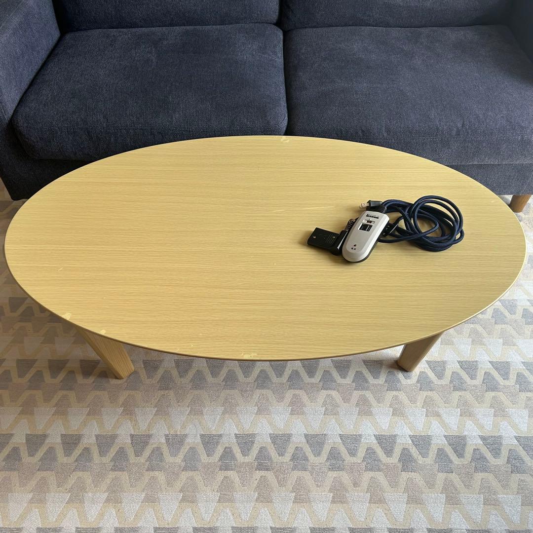 送料無料 ローテーブル 楕円形 こたつ リビングこたつ 速暖 布団レスこたつ