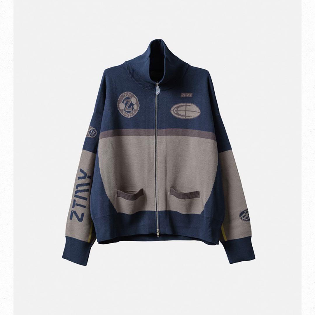 ずとまよ　Full Zip Knit Jersey (Navy) M Full Zip Knit Jersey (Navy) - ZUTOMAYO MART