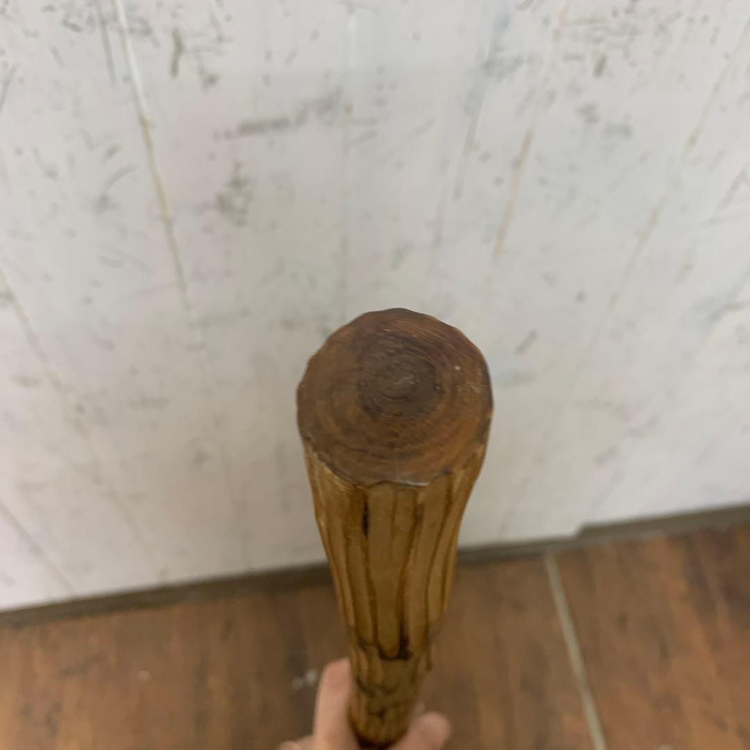 B-2 【希少】定義如来 金剛杖 木彫り 杖 登山 参拝 縁起物 昭和レトロ