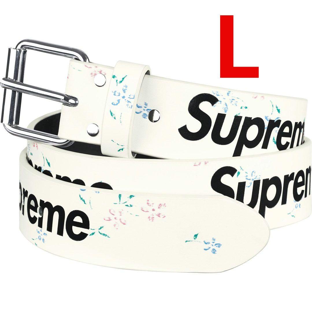 Supreme Repeat Leather Belt Floral Lサイズ