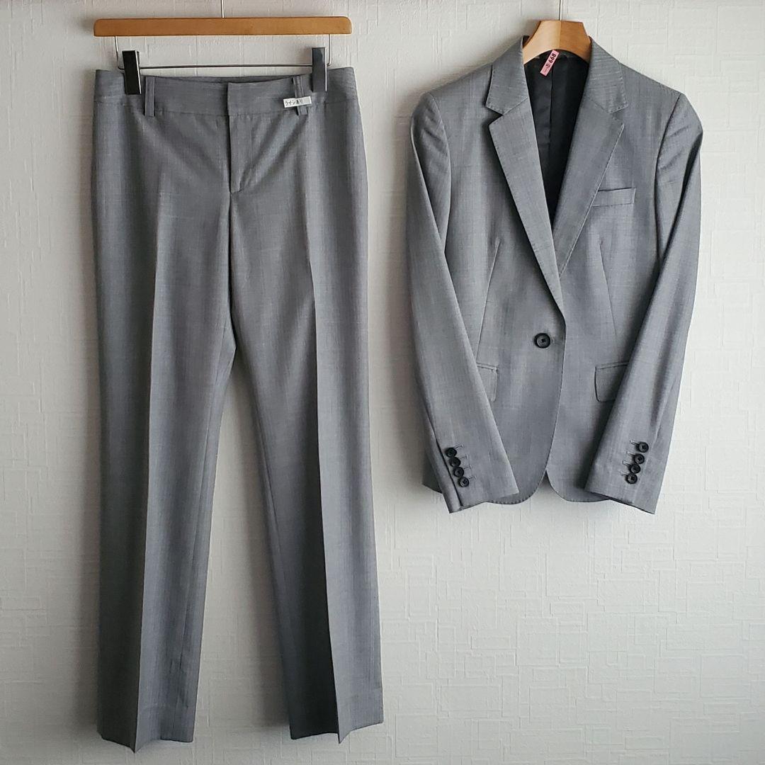 r*♡様 アンタイトル　パンツ　スーツ　セットアップ　グレー　シャドーストライプ