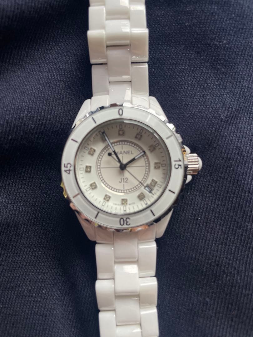 稼働品　J12モデル　ダイヤ12P 38mm 中古【H1626】シャネル（CHANEL） J12 38mm 12Pダイヤ｜カリトケ