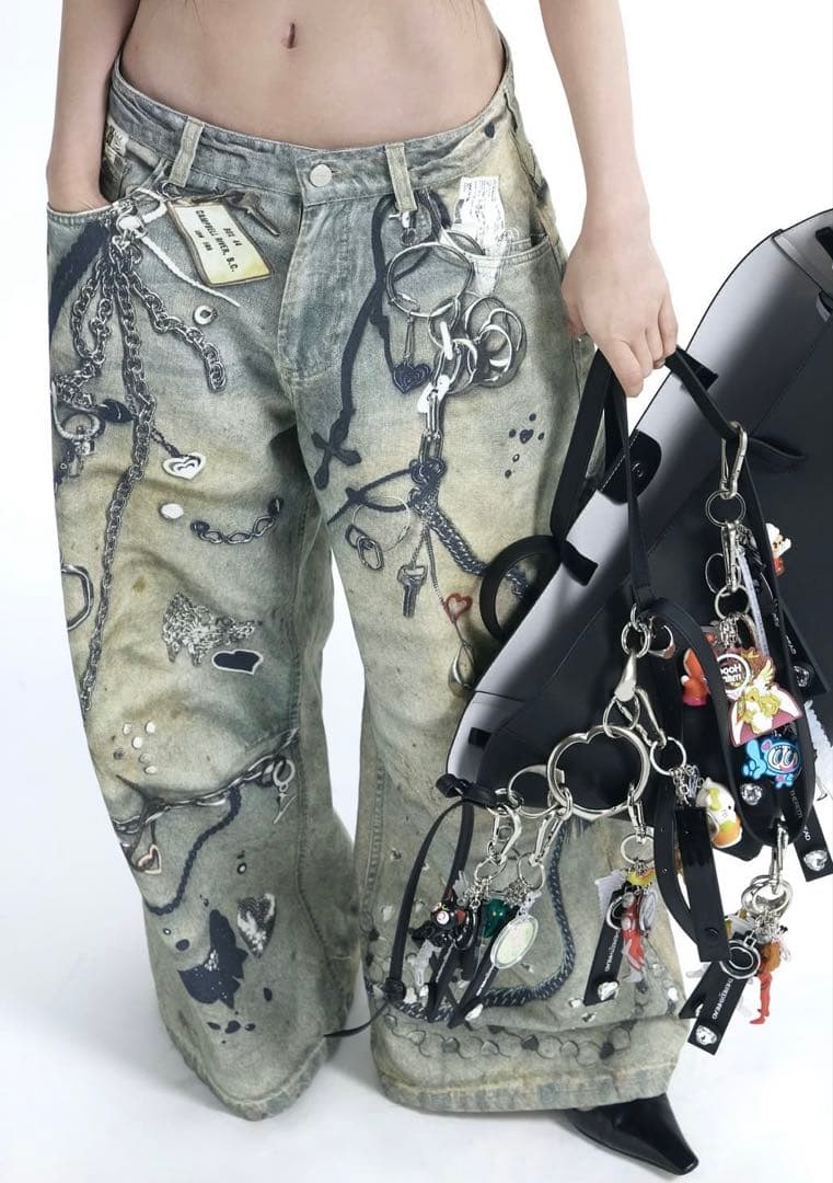 値下げ‼️theredthread S print denim 1toys デニム