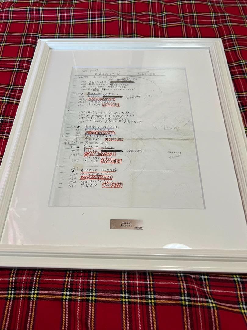 レア ZARD(坂井泉水) 負けないで 直筆歌詞額装 レプリカ シリアルナンバー 希少】ZARD 負けないで 坂井泉水 直筆歌詞額装 レプリカ シリアル