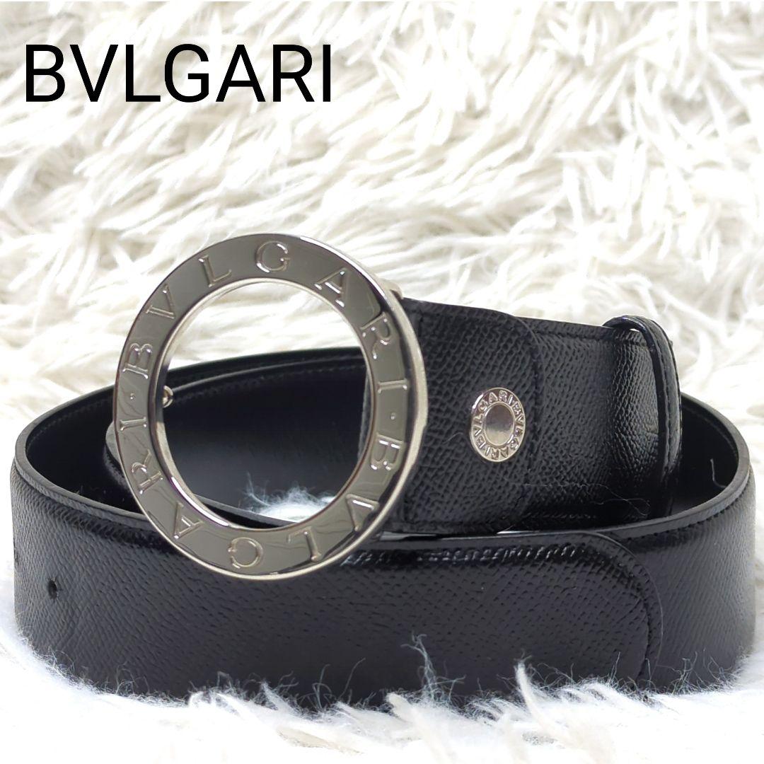 美品✨ブルガリ ロゴマニア ビーゼロワン サークルロゴ ベルト レザー ブラック