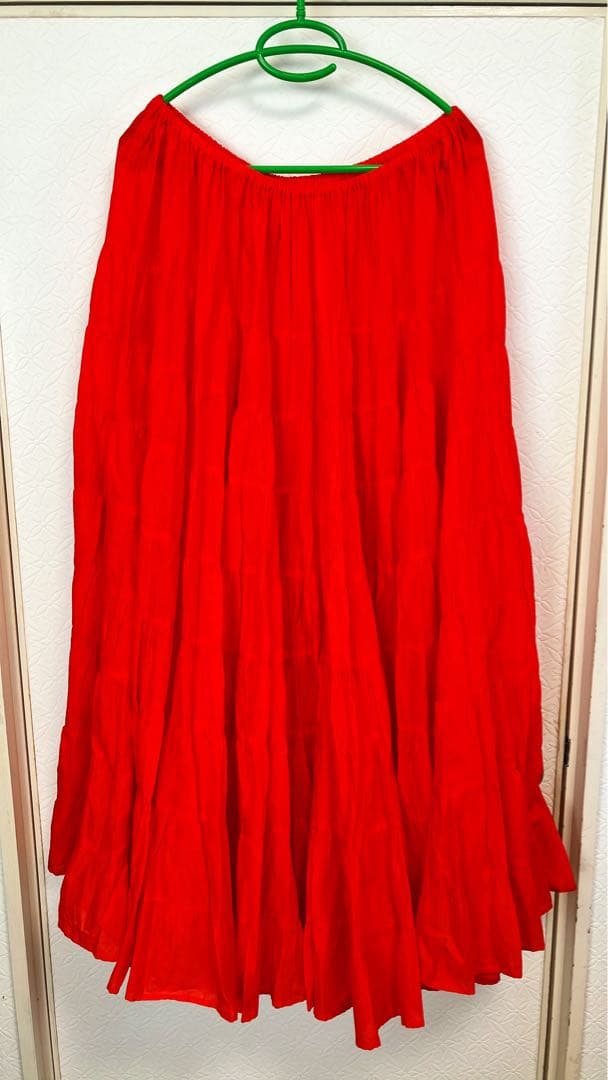 最終価格　22AW merlette ティアードスカート　CERES 赤