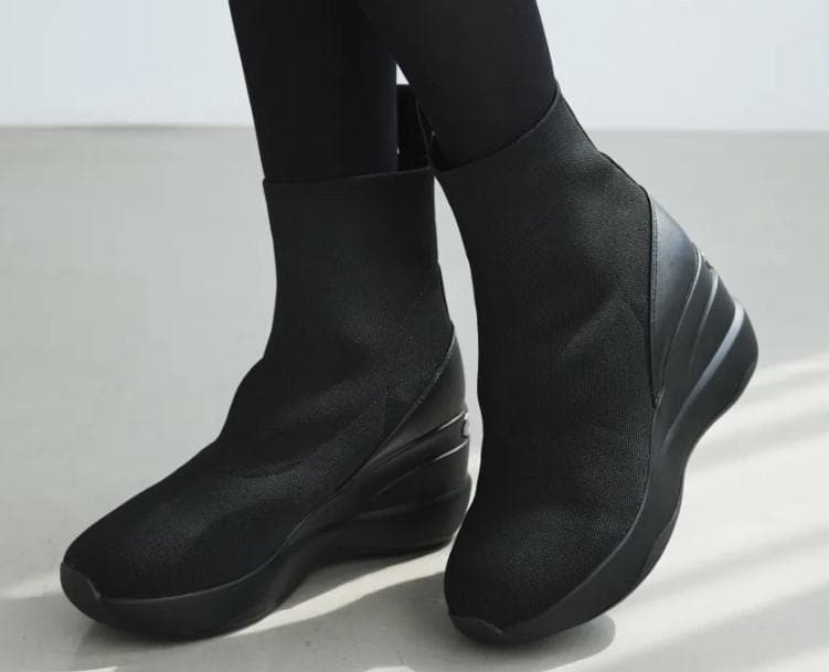 Fluffy様　足長効果抜群　10cmヒール　ニットブーツ　中敷きふかふか