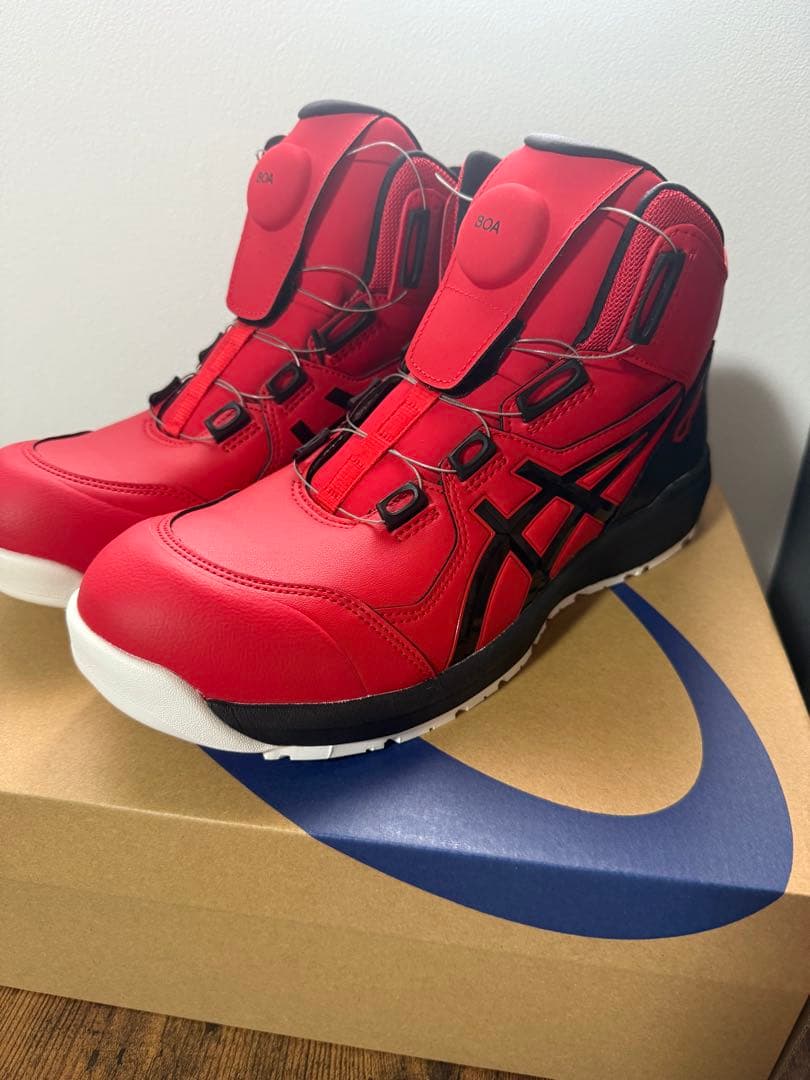 ASICS BOAシステム 安全靴 レッド JSAA A