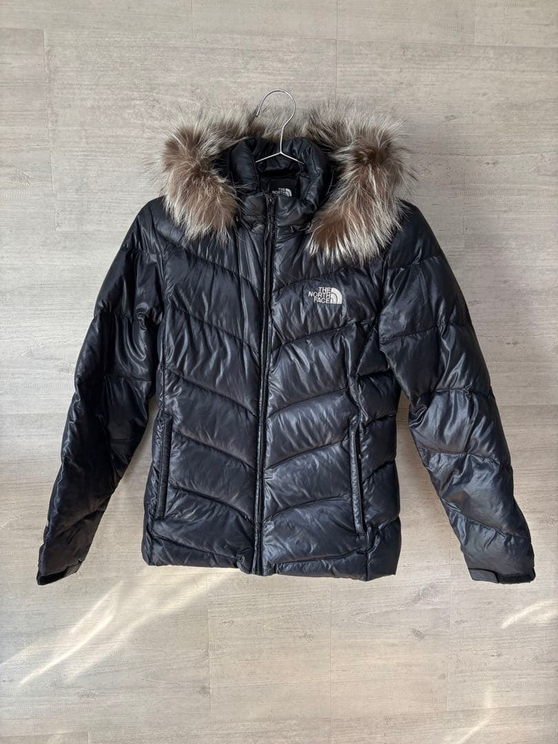 ノースフェイス ファー付き ダウン ジャケット Lサイズ ブラック タウンユース