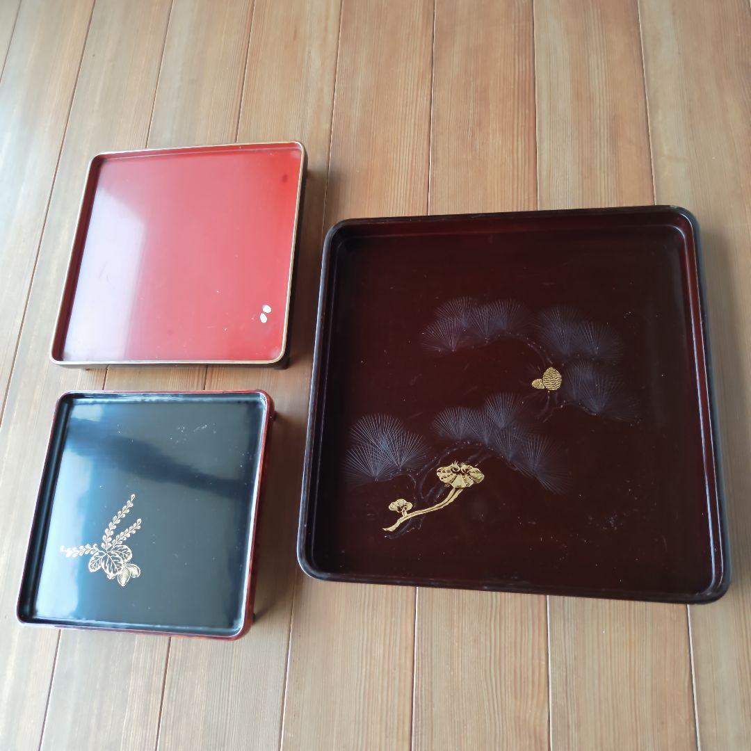 御膳セット　御膳　二の膳　三の膳　脚付　脚無　塗物　膳　１セット分 楽天市場】脚付き 膳 黒 宗和膳 日本製 足つき お膳 御膳 高膳 一人膳