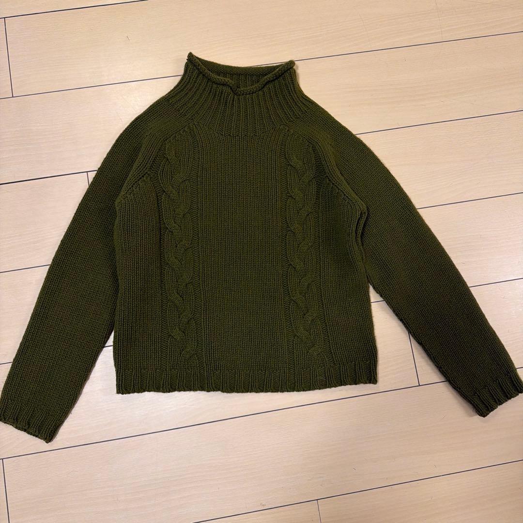 マーガレットハウエル　ウール　カシミヤ　ケーブルニット　ハイネック　II