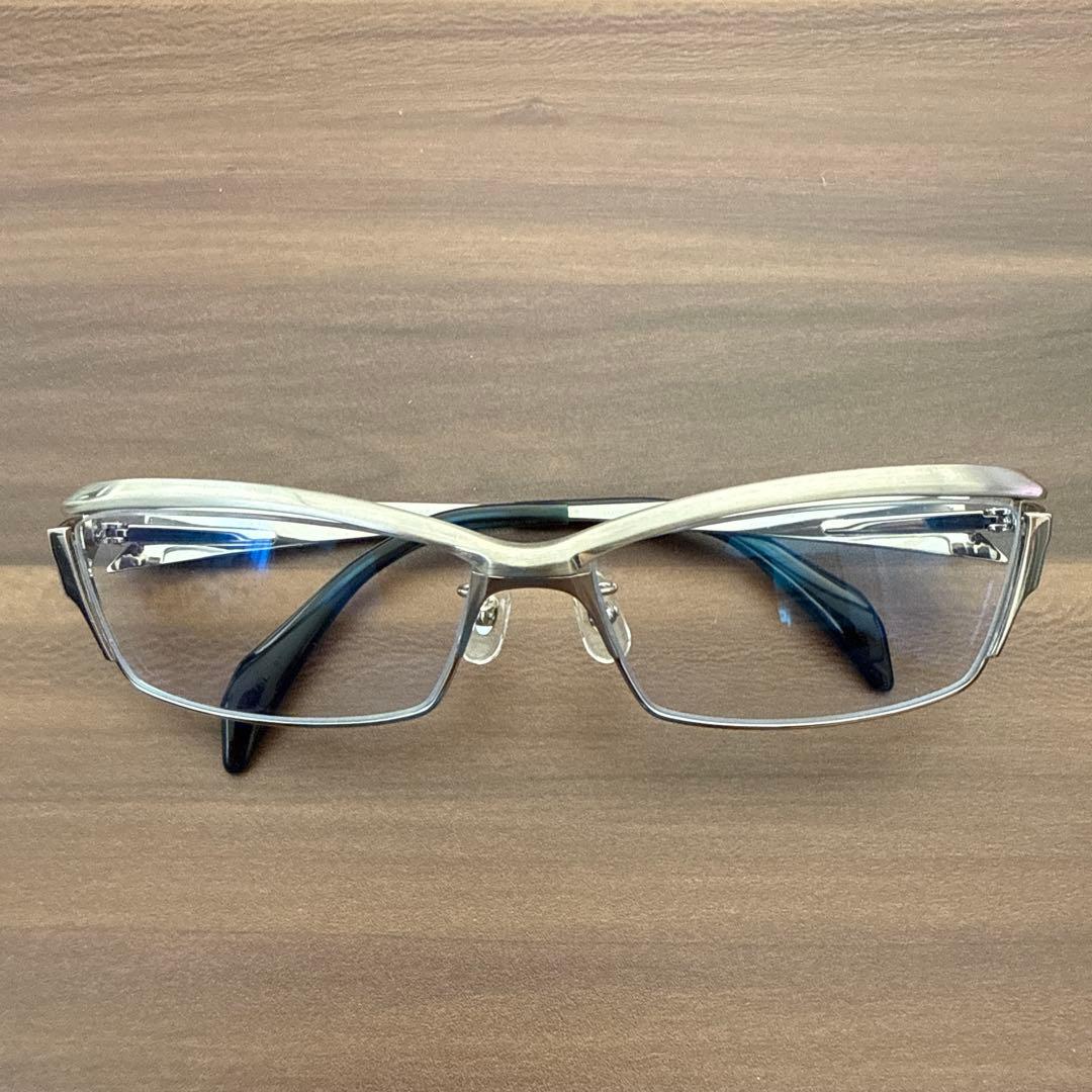 サムライ翔　シルバーメタルフレーム度付きメガネ