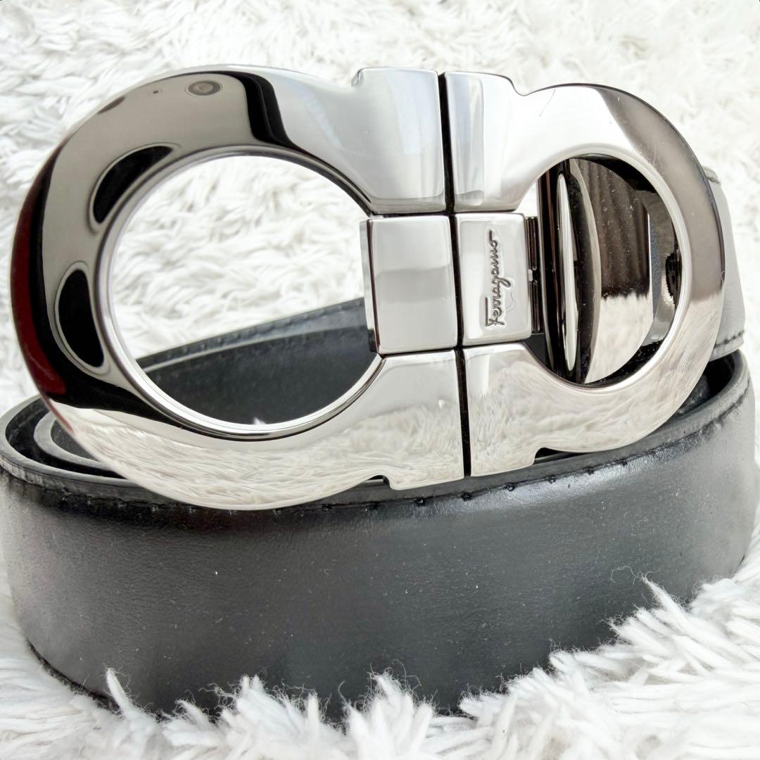 【未使用級極美品】フェラガモ ベルト ダブルガンチーニ ブラック シルバー 極美品】フェラガモ ベルト ダブルガンチーニ シルバー ブラックの通販