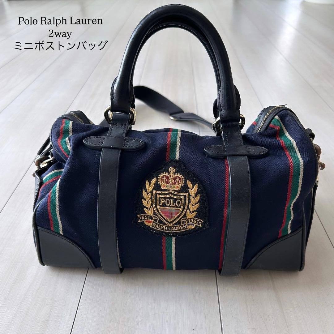 希少 Polo Ralph Lauren 2wayミニボストンバッグ ネイビー