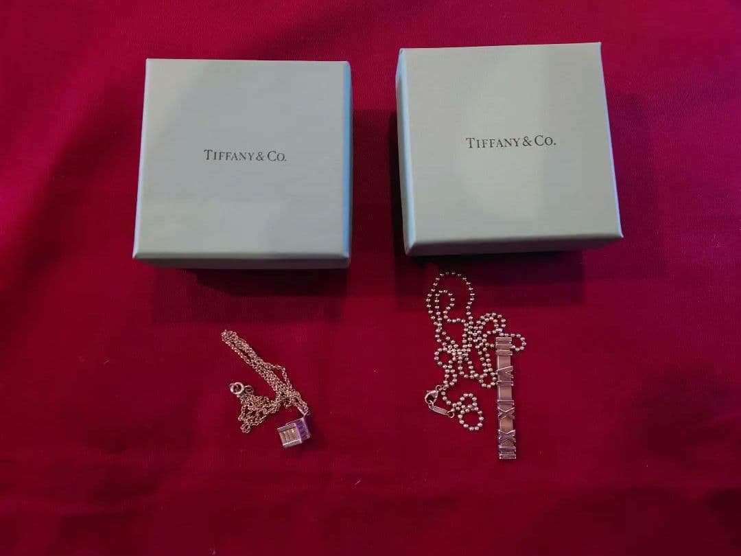 メンズ用レディース用2本セットティファニー シルバー　アトラスネックレス