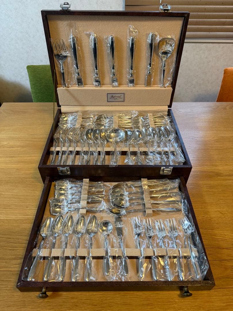 アズマ　カトラリーセット　インペリアル 18-18 ディナーセット〈60本〉 中古 アズマ インペリアル 18-18ステンレス ディナーカトラリーセット