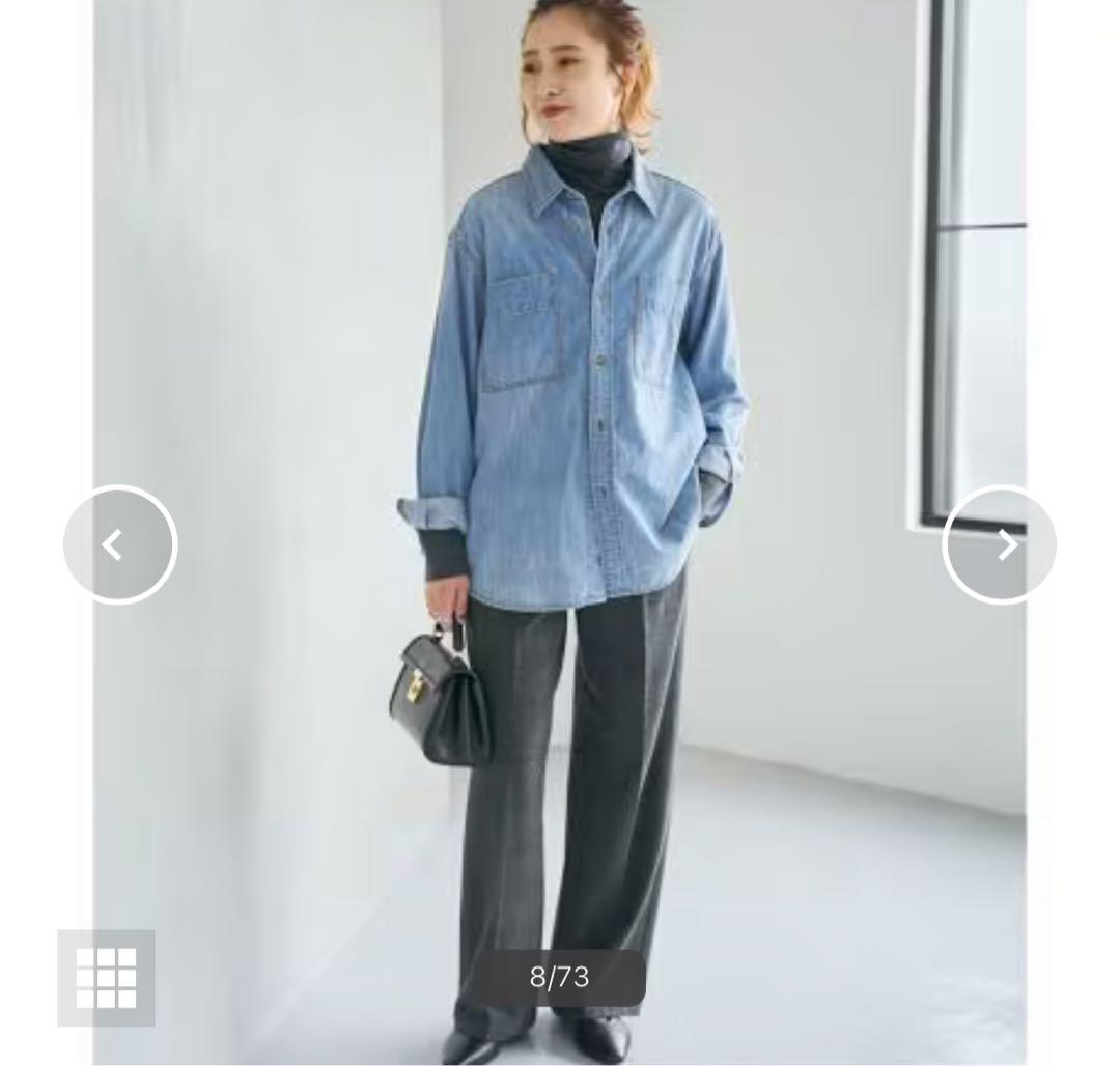 スピックアンドスパン ライトオンスデニムシャツ　2025