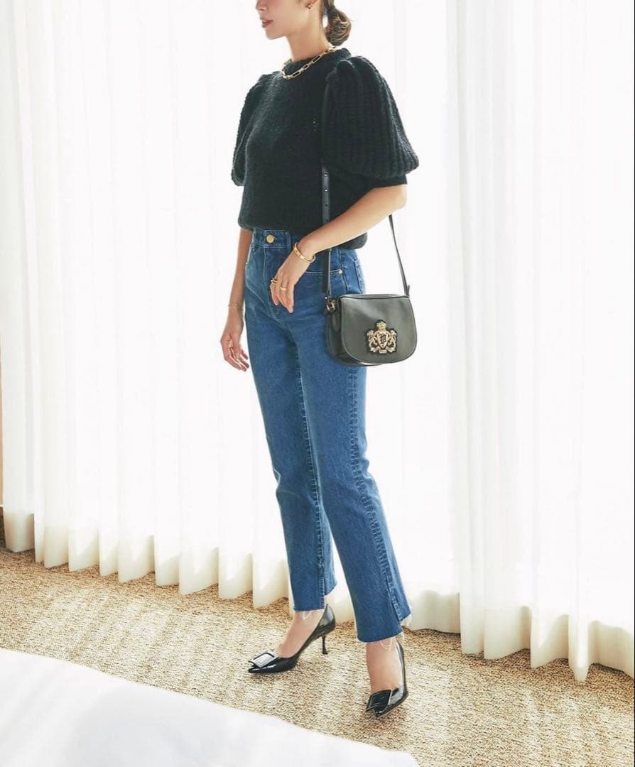 seventen セブンテン　ハイライズスリムストレートデニムパンツ　L