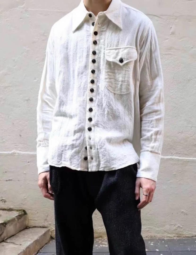 John Alexander Skelton 長袖シャツ アイボリー ホワイト - メルカリ