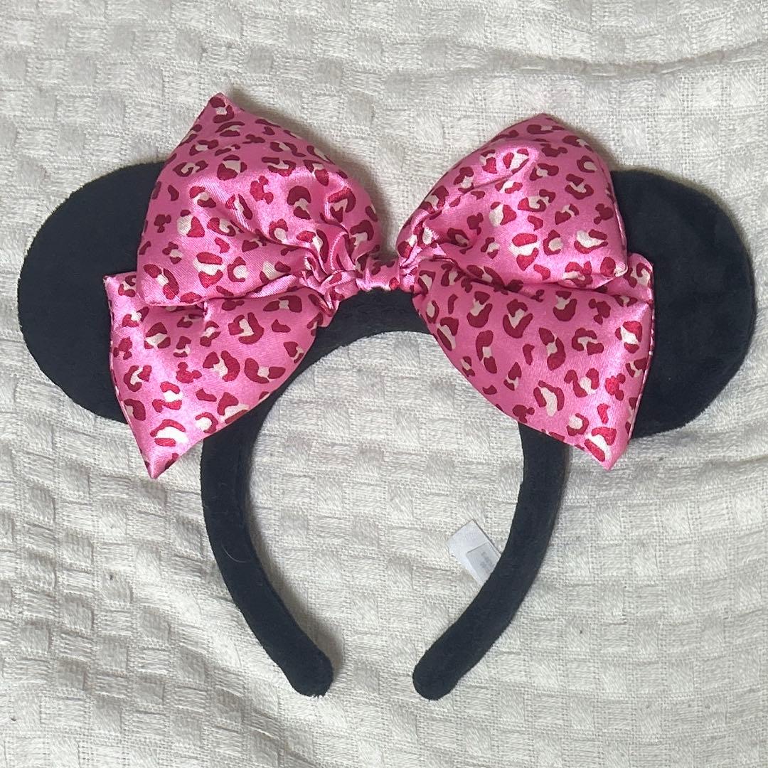ディズニー ミニー カチューシャ ヒョウ柄 ピンク