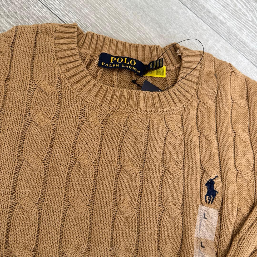❤︎2/8限定SALE❤︎ラルフローレンケーブルコットン クルーネック セーターL ケーブルニット コットン クルーネック セーター | ポロ ラルフ