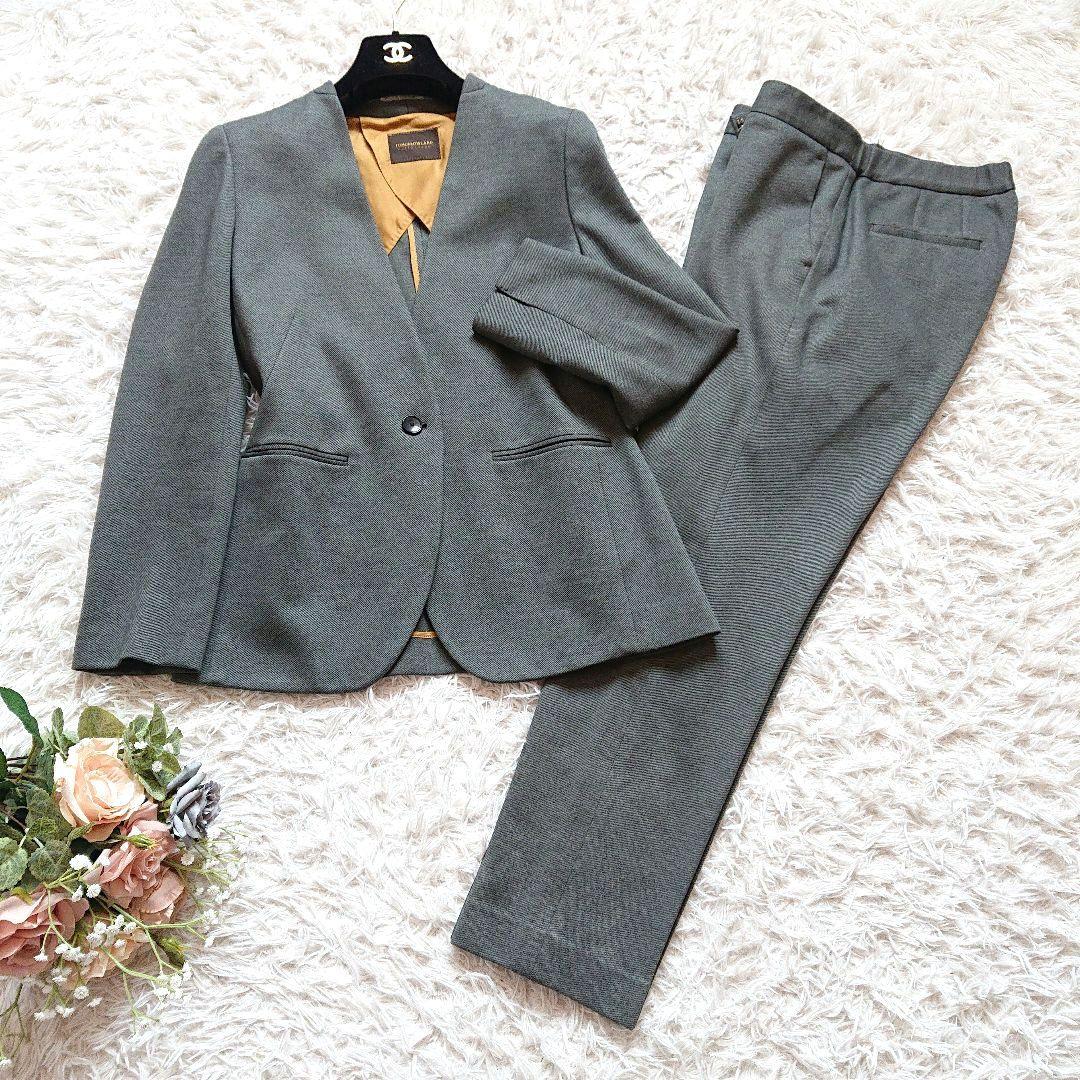 トゥモローランド コレクション ノーカラー パンツスーツ セットアップ レーヨン 楽天市場】スーツ パンツ レディース ドビー素材 セットアップ 3点