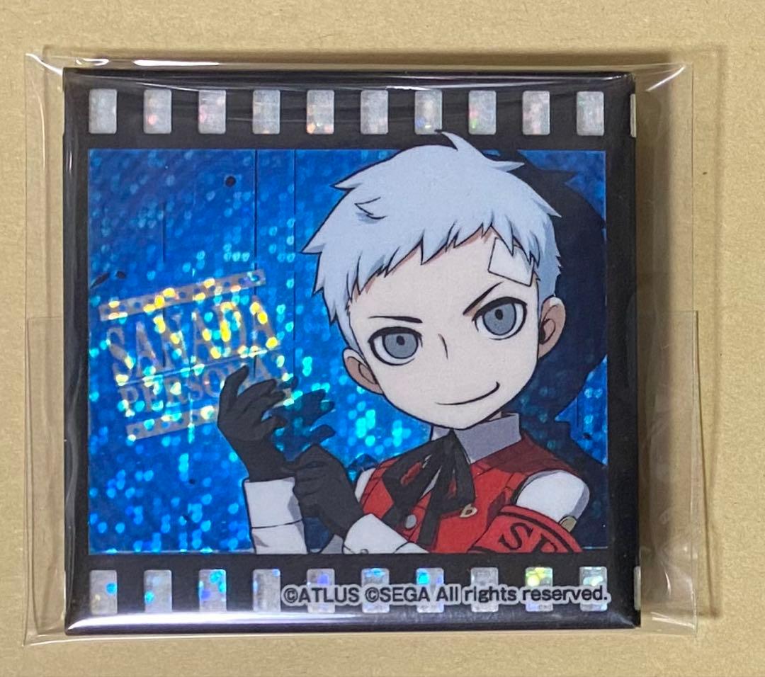 ペルソナQ2 セガ コラボカフェ スクエア ホロ缶バッジ 真田明彦