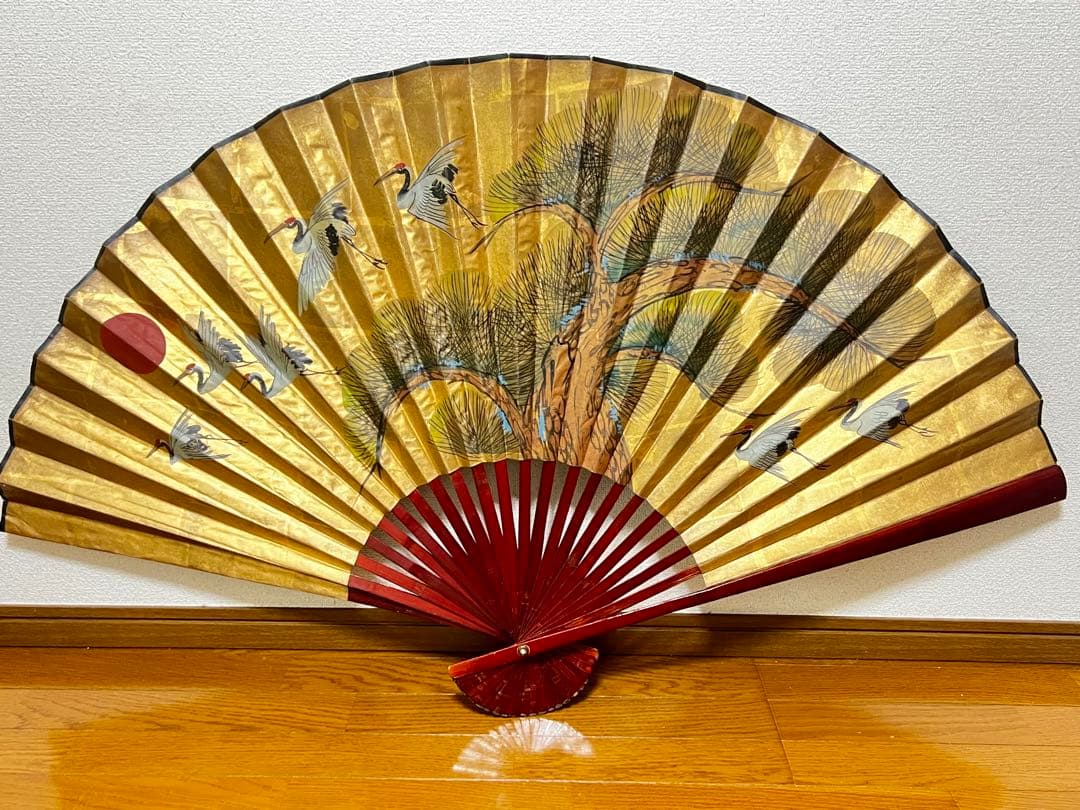 日本舞踊 扇子 金色 松 鶴 楽天市場】飾り京扇子 舞扇子タイプ 群鶴 緑松 : 扇子司 伊藤常 楽天市場店