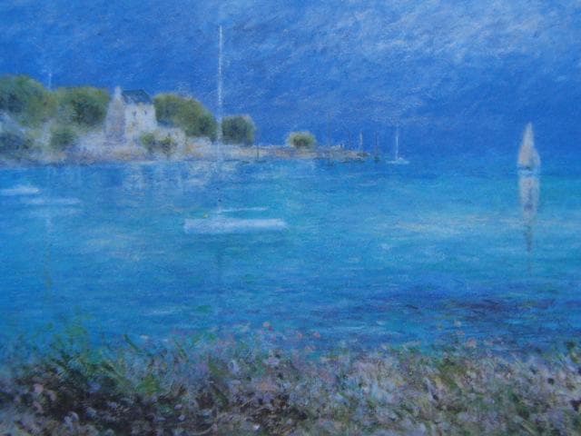 岡義実、【ブルターニュ】、希少な画集画、新品高級額・額装付