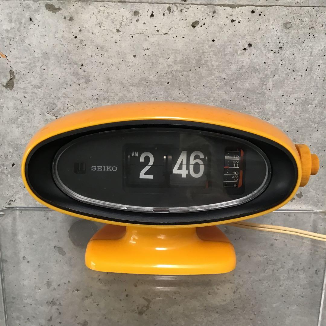 セイコー社 パタパタ時計 オーバルデザイン 昭和レトロ スペースエイジ スペースエイジなSEIKO電池式パタパタ時計 - [Sold Out]過去の販売商品