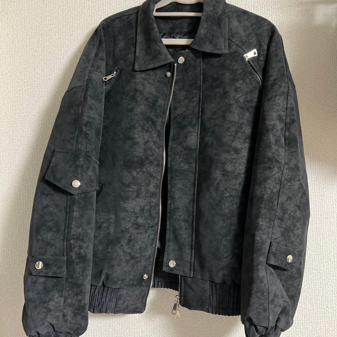 yolo スエード風 ブラック ボンバージャケット