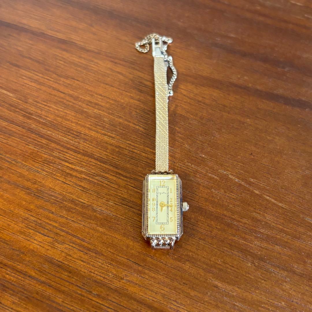 【デーゴ】ageteアガット アンティーク 時計 小傷、変色あり 電池切れ