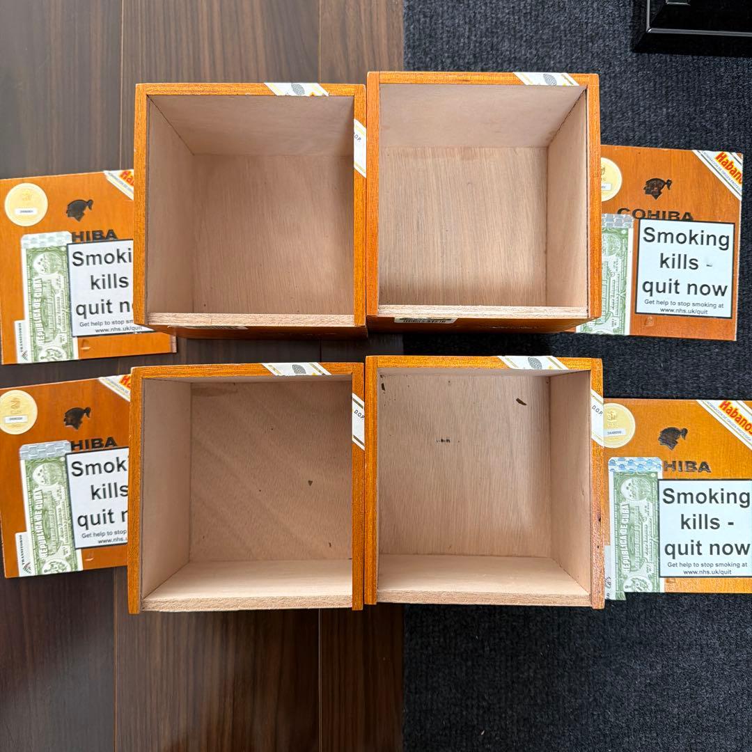COHIBA 葉巻木箱（空箱）✖️4個セット キューバ産葉巻ボックス（空箱）※ 送料無料対象外｜葉巻の通販