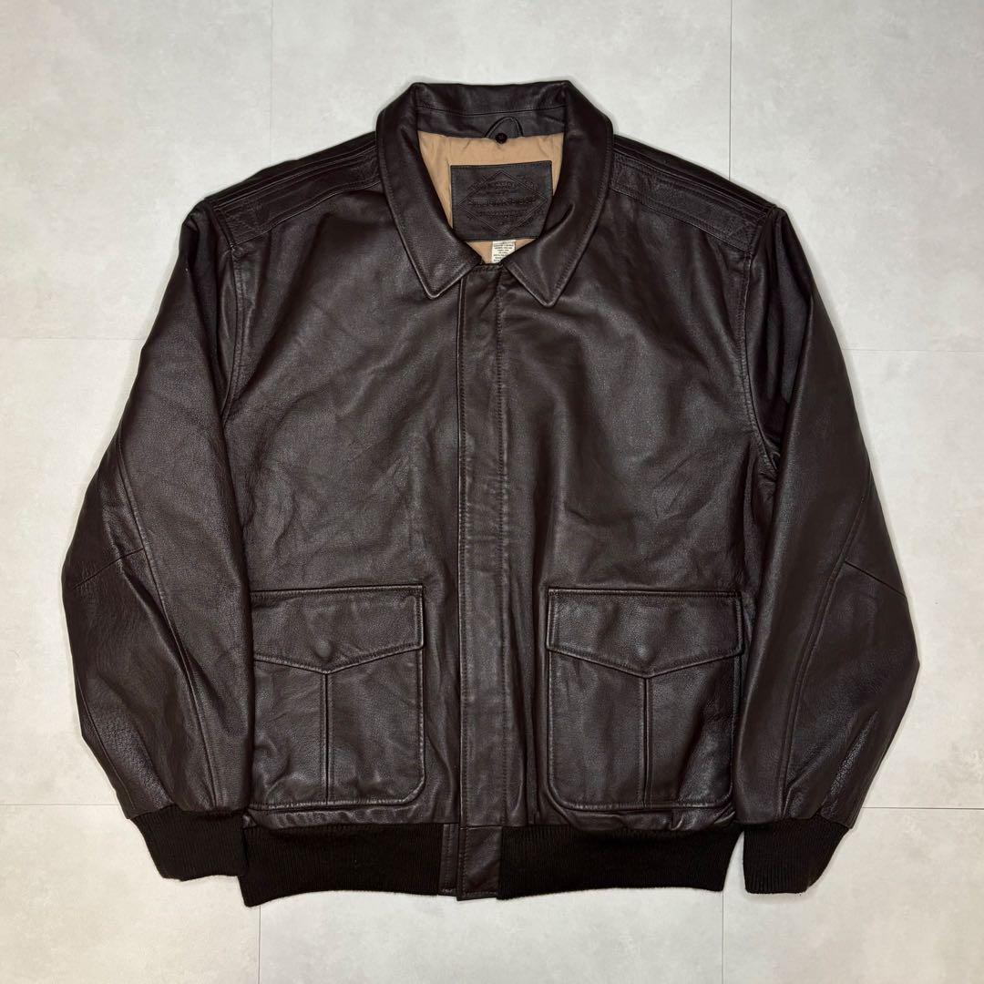 【美品】ST. JOHN'S BAY 本革 レザージャケット a2 茶色 XL