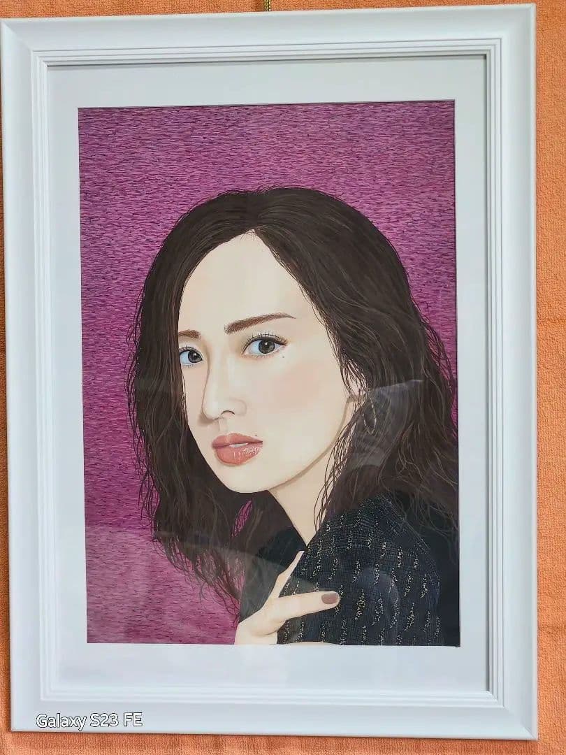 北川 景子 写実水彩画