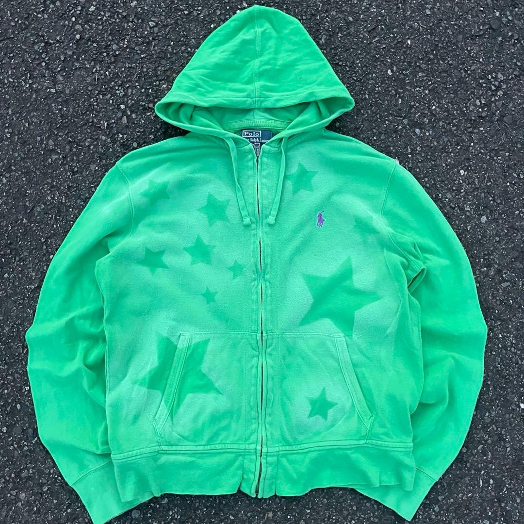 Polo by Ralph Lauern 星 リメイク パーカー L グリーン 中古・古着通販】POLO RALPH LAUREN (ポロ・ラルフローレン) ジップ