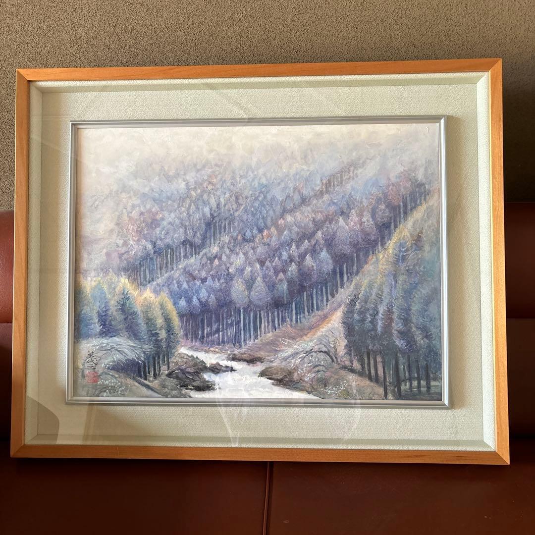 日本画/加藤美代三作/北山雨後 日本画/加藤美代三作/北山雨後 - メルカリ