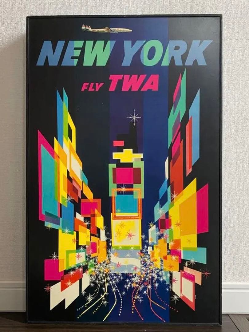FLY TWA NEW YORK 壁掛けアート Amazon.com: New York Fly TWA Vintage Travel Cool Wall Art Print