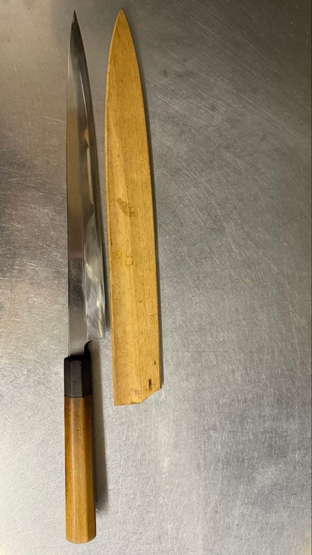 本焼 堺忠國 柳刃包丁 9寸 柳刃包丁 本焼 9寸～尺2 黒檀鞘付 【包丁の＠堺英】